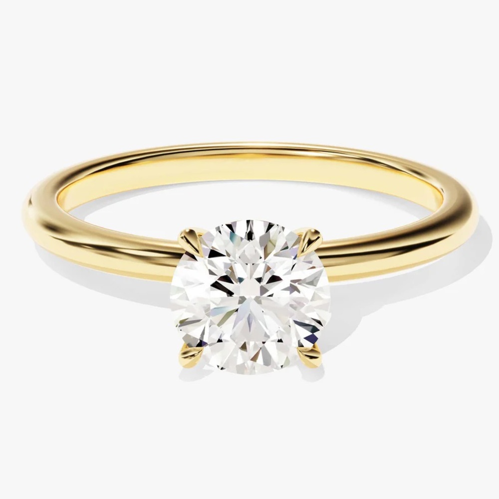 Diamond Engagement Ring 1ct 14k Yellow Gold Round Solitaire Ring